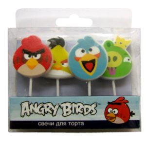 Свечи Angry Birds 4шт, 5228