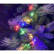 Гирлянда на елку 180-240 см Лучи Росы, 16 нитей, 832 разноцветных мини LED ламп, зеленая проволока, 496153-1
