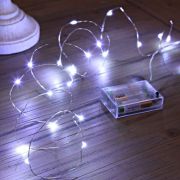 Светодиодная гирлянда Капельки на батарейках 5 м, 100 холодных белых мини LED ламп, серебряная проволока, таймер, AX9701230