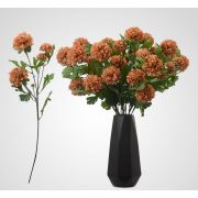 Искусственный цветок Хризантема Кустовая Шаровидная Персиковая 70 см, 9236-15