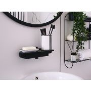 Набор для ванной Grafica, 4 предмета, бел-черный, 935-01