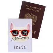 Обложка на паспорт «Крутой кот» (ПВХ) ОП-0238