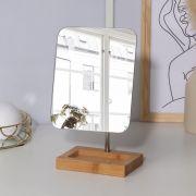Зеркало с подставкой для хранения, на гибкой ножке,16,5 х 19,5 см, цвет коричневый/серебристый, 7509152