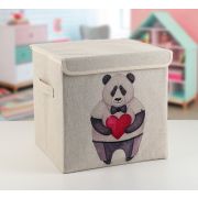 Короб для хранения с крышкой «Влюблённая панда», 30×30×28,5 см, 4585626