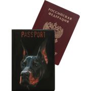 Обложка на паспорт «Доберман» (ПВХ) ОП-0422