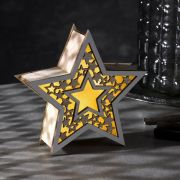 Светодиод. фигура «Звезда» 16×16×5см, дер, свеч тёпл, 4357377